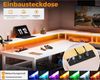 Gaming LED Schreibtisch mit Steckdosen USB-Ladeanschlüssen 168x120cm Bild 4
