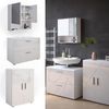 Badmöbel-Set Irma Weiß Hochglanz 3 Teile, mit Unterschrank 80 cm Vicco Bild 2