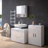 Badmöbel-Set Irma Weiß Hochglanz 3 Teile, mit Unterschrank 80 cm Vicco Bild 4