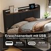 ADWOLT Polsterbett Stauraumbett Doppelbett Polsterbett mit Schubladen (1-tlg, Jugendbett), 160x200 cm,LED-Beleuchtung und USB-Ladefunktion,Grau,Leinenstoff Bild 4