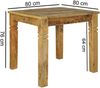 Esszimmertisch WL5.077 Braun 80 x 80 x 76 cm Mango Massivholz, Design Landhaus Esstisch Massiv, Tisch für Esszimmer Quadratisch, Küchentisch für 4 Personen, Holztisch Rustikal Klein Bild 4