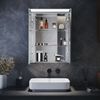 SONNI Badezimmerspiegelschrank Doppeltüriger dreifarbig beleuchteter Badezimmer-Spiegelschrank Spiegelschrank aus Metall, Einstellbare Helligkeit Bild 2