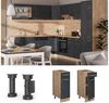 Küchenunterschrank R-Line Schwarz Beton 30 cm ohne Arbeitsplatte Vicco Bild 2