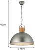 LED Pendelleuchte mit Metall Lampenschirm und Holzelement, Ø 45cm Bild 4
