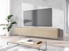 TV-Lowboard Stone 180, mit weißer LED Beleuchtung, Farbe: Eiche Gaja Bild 2
