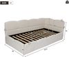 Merax Polsterbett, Kinderbett, Einzelbett, Stauraumbett, Schlafsofa 90x200 cm, mit Lattenrost, USB-Ladegerät, Stautasche, Jugendbett, Boucle-Stoff, beige (ohne Matratze) Bild 4