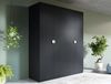 AX LIVING Schwarz Kleiderschrank Brunelli 179 cm 4-türig Gold Griffe Bild 2