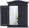 Wandspiegel Spiegelfenster mit Fensterläden 53x42x5cm ~ dunkelgrau Bild 2