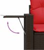 vidaXL 7-teiliges Gartensofa-Set mit Kissen, braun, Polyrattan 3220223 Bild 4