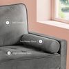 OUNUO Sofa 121cm Kleines Loveseat Sofa Couch aus Samt und Leinen mit 2 Zierkissen Bild 4
