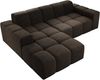 Ecksofa Fogo, Sofa ohne Schlaffuktion, Ecksofa L-Form Veloursstoff, Links Sofa, 245 x 68 x 180 cm, Braun Bild 4