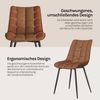 WOLTU 6 x Esszimmerstühle 6er Set Esszimmerstuhl Küchenstuhl Polsterstuhl Design Stuhl mit Rückenlehne, mit Sitzfläche aus Kunstleder, Gestell aus Metall, Hellbraun, BH207hbr-6 Bild 3