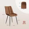 WOLTU 6 x Esszimmerstühle 6er Set Esszimmerstuhl Küchenstuhl Polsterstuhl Design Stuhl mit Rückenlehne, mit Sitzfläche aus Kunstleder, Gestell aus Metall, Hellbraun, BH207hbr-6 Bild 2