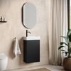 Badplaats Gäste-WC Waschtisch Set Apollo 40x22 cm Schwarz Matt - Platzsparende Badmöbel Set mit Waschbecken und Unterschrank Bild 2
