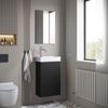 Badplaats Gäste-WC Waschtisch Set Apollo 40x22 cm Schwarz Matt - Platzsparende Badmöbel Set mit Waschbecken und Unterschrank Bild 5