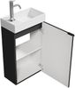 Badplaats Gäste-WC Waschtisch Set Apollo 40x22 cm Schwarz Matt - Platzsparende Badmöbel Set mit Waschbecken und Unterschrank Bild 3