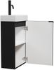 Badplaats Gäste-WC Waschtisch Set Apollo 40x22 cm Schwarz Matt - Platzsparende Badmöbel Set mit Waschbecken und Unterschrank Bild 4