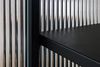 LebensWohnArt Kommode Modernes Vitrinen-Sideboard TRIADO 105cm schwarz Metall Riffelglas Bild 5