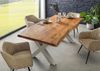 Baumtisch Akazie 200x100x77 Akazie natur lackiert / X-Beine silber matt FREEFORM 5 Bild 2