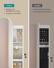 Songmics Schmuckschrank mit LED-Beleuchtung und Spiegel, verschließbar, MDF weiß, 10 x 42 x 108 cm Bild 4