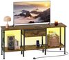 OYRREU TV-Schrank 120cm, Fernsehschrank mit LED-Beleuchtung, Steckdosen & USB App-gesteuerte Mehrfarben-LED-Beleuchtung Bild 3