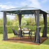 Gartenpavillon 3x3 m wasserdicht ALU DELUXE Polycarbonat Dach 8mm Pavillon 4 Seitenteile Partyzelt grau 9x9 cm Profil Bild 2
