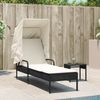 vidaXL Sonnenliege mit Dach Schwarz Poly Rattan 368188 Bild 3