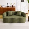 2-Sitzer Sofa in Grün mit Wellenform, Federkern und runden Armlehnen, ohne Montage Bild 4