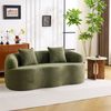 2-Sitzer Sofa in Grün mit Wellenform, Federkern und runden Armlehnen, ohne Montage Bild 3