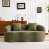 2-Sitzer Sofa in Grün mit Wellenform, Federkern und runden Armlehnen, ohne Montage Bild 2