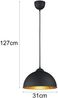 LED Pendelleuchte mit Metall Lampenschirm Schwarz innen Gold, Ø 31cm Bild 4