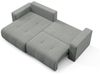 Ecksofa Sofa mit Schlaffunktion AUGUSTO in Stoff Wind Grau Ottomane Links Bild 2