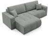 Ecksofa Sofa mit Schlaffunktion AUGUSTO in Stoff Wind Grau Ottomane Links Bild 4