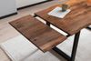 Esstisch Baumkante Akazie nuss 140(220)x90 Ansteckplatten schwarz ADINA 73928788 Bild 4