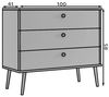 MOEBLO Kommode SOLVIA (4 Schubladen, skandinavisches Design, Soft-Close, Holzfüße, Sideboard Wohnzimmer Kommode Schlafzimmer Komodenschrank), (BxHxT): 100x85x41cm Bild 4