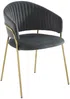 Vente-unique - MADOLIA Stuhl SamtStoff Grau - B 55 cm x H 81 cm x L 55 cm Bild 3