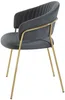 Vente-unique - MADOLIA Stuhl SamtStoff Grau - B 55 cm x H 81 cm x L 55 cm Bild 4