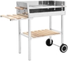 vidaXL XXL Holzkohlegrill mit 2 Regalen, Edelstahl Silber, 105 x 44 x 89 cm