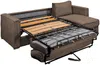 Vente-unique - LORETO Sofa SamtStoff Braun - B 223 cm152 cm x H 90 cm x L 298 cm Bild 5