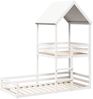 vidaXL Etagenbett mit Dach Weiß 90x200 cm Massivholz Kiefer 3282391 Bild 3