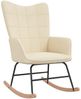 vidaXL Schaukelsessel mit Hocker Creme Stoff 328020 Bild 3