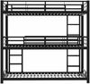 Dreifach-Etagenbett 90×200 cm mit Rausfallschutz und Leiter, Metall, Schwarz, ohne Matratze Bild 4