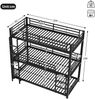 Dreifach-Etagenbett 90×200 cm mit Rausfallschutz und Leiter, Metall, Schwarz, ohne Matratze Bild 5