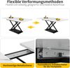 Esstisch Set mit 4 Stühlen Ausziehtisch 120-160x80 cm Metallkreuzbeine Samtstühle Essgruppe Küchentisch Esszimmer Weiß & Schwarz Bild 4
