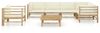 vidaXL 7-tlg. Garten-Lounge-Set mit Cremeweißen Kissen Bambus 3058247 Bild 2