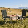 HOMECALL Campingstuhl Klapptisch-Set mit 2 Stühlen Hochlehner Luxus Klappstuhl Campingtisch (gartenstuhl klappbar für 4-6 Personen), mit 4,5cm Dicke Gepolstert Bild 1
