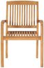 vidaXL Stapelbare Gartenstühle mit Kissen 8 Stk. Massivholz Teak 3073285 Bild 5