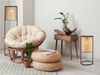 LED Stehlampe Schwarz mit Lampenschirm rund Rattan Optik, Höhe 150cm Bild 5