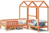 vidaXL Massivholzbett und Bank mit Dach Orange 75x190 cm Kiefernholz 3282185 Bild 2