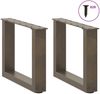 vidaXL Couchtischbeine U-Form 2 Stk. Naturstahl 40x(30-31) cm Stahl 4013135 Bild 3